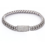 6 Carat F-VS Diamond Cuban Link Bracelet 50 Grams 14k White Gold - simonbjewels.co