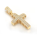 1.34 Carat F-VS Natural Round Diamond Cross Pendant Solid 14k Gold - simonbjewels.co