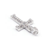 1/8 Carat F-VS Natural Diamond Cross Pendant Solid 14k White Gold - simonbjewels.co