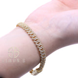 5.26 Carat F-VS Diamond Cuban Link Bracelet 31 Grams 14k Yellow Gold - simonbjewels.co