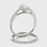 1 1/4 ct tw Oval cut Diamond Oval Engagement Ring in 18K White Gold