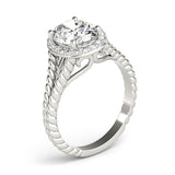2.00 ct tw Oval cut Halo Diamond Engagement Ring Setting (1/2 ct tw) In 18k White Gold - simonbjewels.co