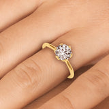 1.25 carat Round cut Solitaire Trellis Diamond Engagement Ring Setting In 14k Gold - simonbjewels.co