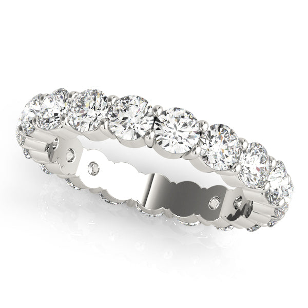 2.25 Carat Diamond Eternity Wedding Band Anniversary Ring 14k White Gold - simonbjewels.co