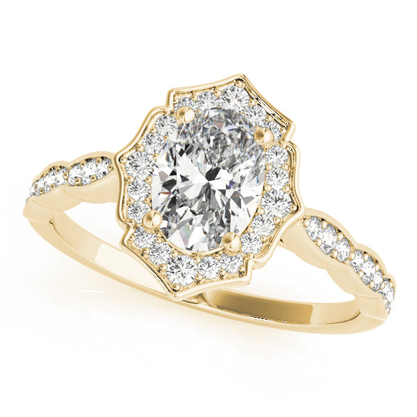 1.00 ct tw Round cut Diamond Halo Vintage Engagement Ring Setting (1/4 ct tw) In 18k White Gold - simonbjewels.co