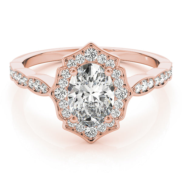 1.00 ct tw Round cut Diamond Halo Vintage Engagement Ring Setting (1/4 ct tw) In 18k White Gold - simonbjewels.co