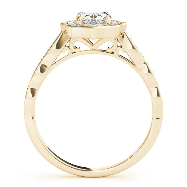 1.00 ct tw Round cut Diamond Halo Vintage Engagement Ring Setting (1/4 ct tw) In 18k White Gold - simonbjewels.co