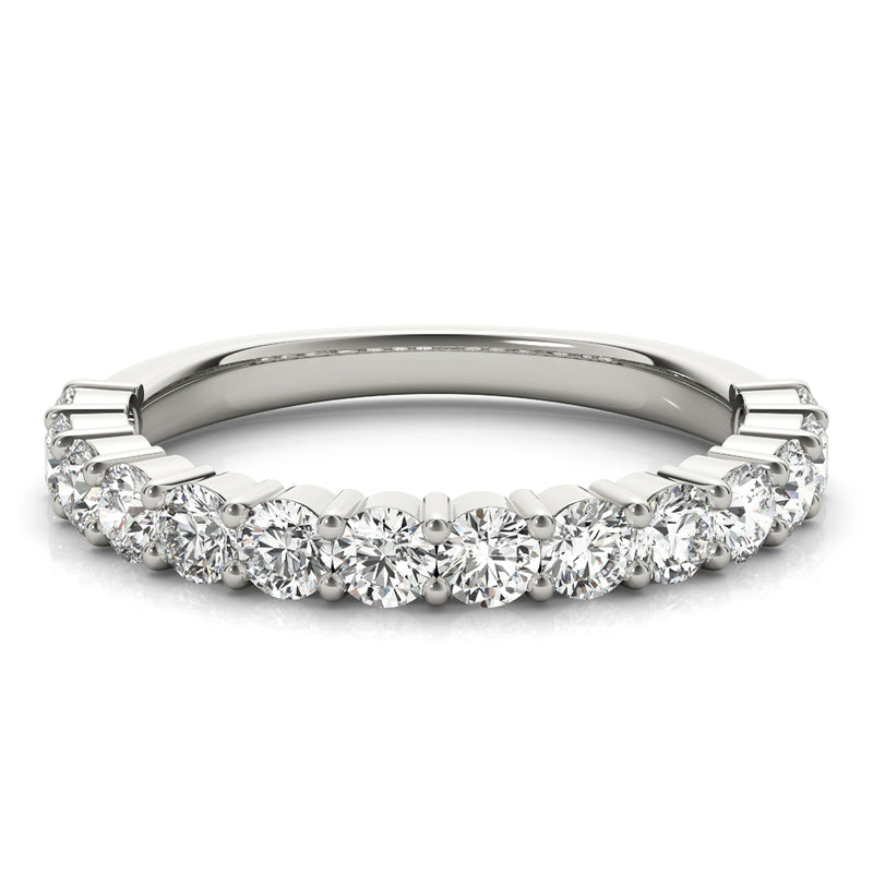 1.00 ct tw Round cut Diamond Wedding Band Anniversary Ring set in 14k White Gold - simonbjewels.co