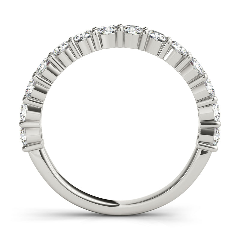 1.00 ct tw Round cut Diamond Wedding Band Anniversary Ring set in 14k White Gold - simonbjewels.co