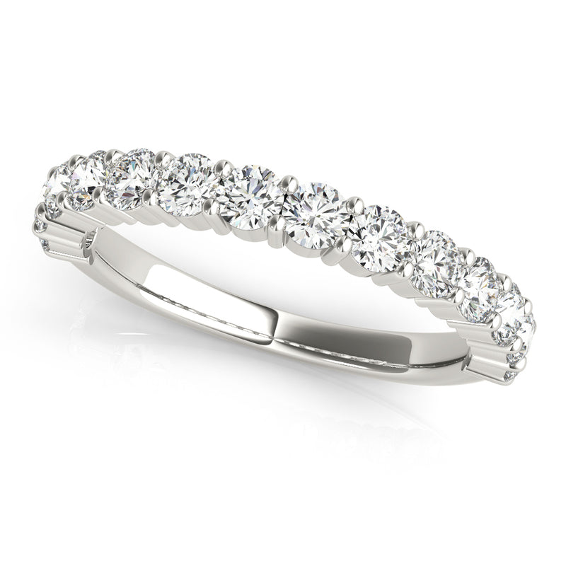 1.00 ct tw Round cut Diamond Wedding Band Anniversary Ring set in 14k White Gold - simonbjewels.co