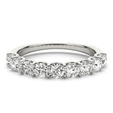 1.50ct Round cut 9 Stone U Prong Diamond Wedding Band Anniversary Ring Set In 14k White Gold - simonbjewels.co