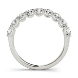 1.50ct Round cut 9 Stone U Prong Diamond Wedding Band Anniversary Ring Set In 14k White Gold - simonbjewels.co