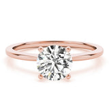 1 1/2 ct tw Round cut Diamond 4 Prong Classic Engagement Ring setting in Platinum - simonbjewels.co