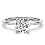 1 1/2 ct tw Round cut Diamond 4 Prong Classic Engagement Ring setting in Platinum - simonbjewels.co