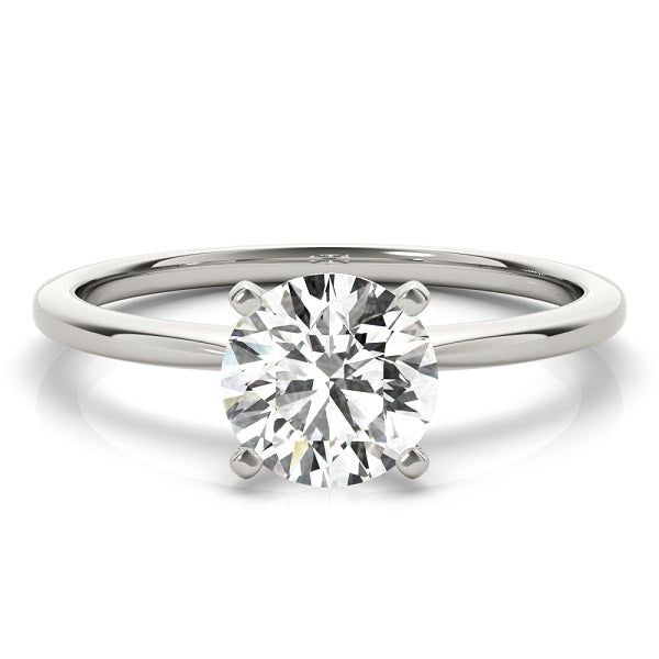 1 1/4 ct tw Round cut Diamond 4 Prong Solitaire Engagement Ring Setting  In 14k White Gold - simonbjewels.co