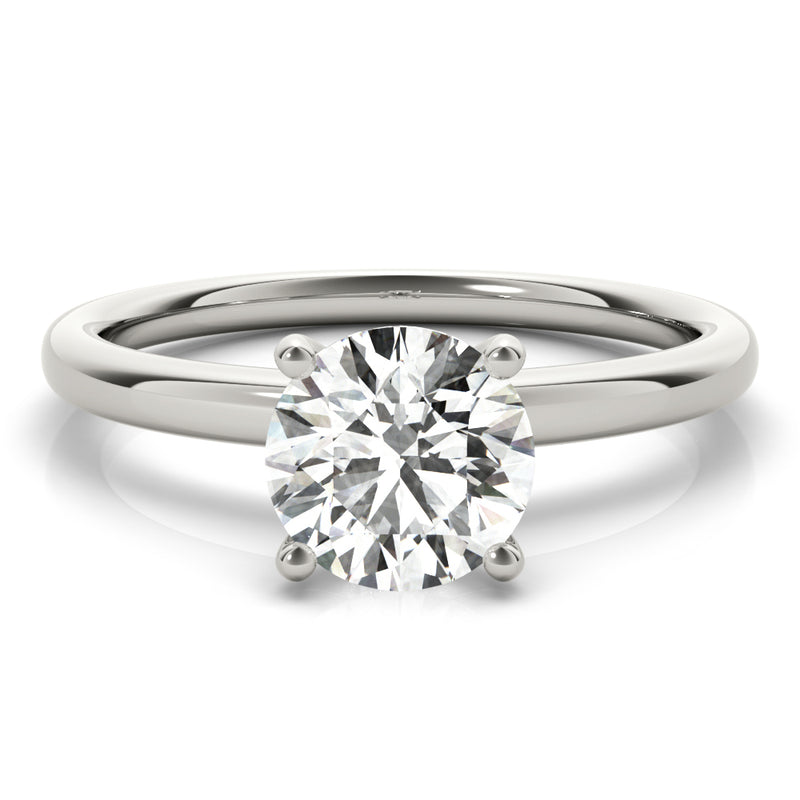 1.50 ct tw Round cut Diamond Solitaire Engagement Ring Setting  In 14k White Gold - simonbjewels.co