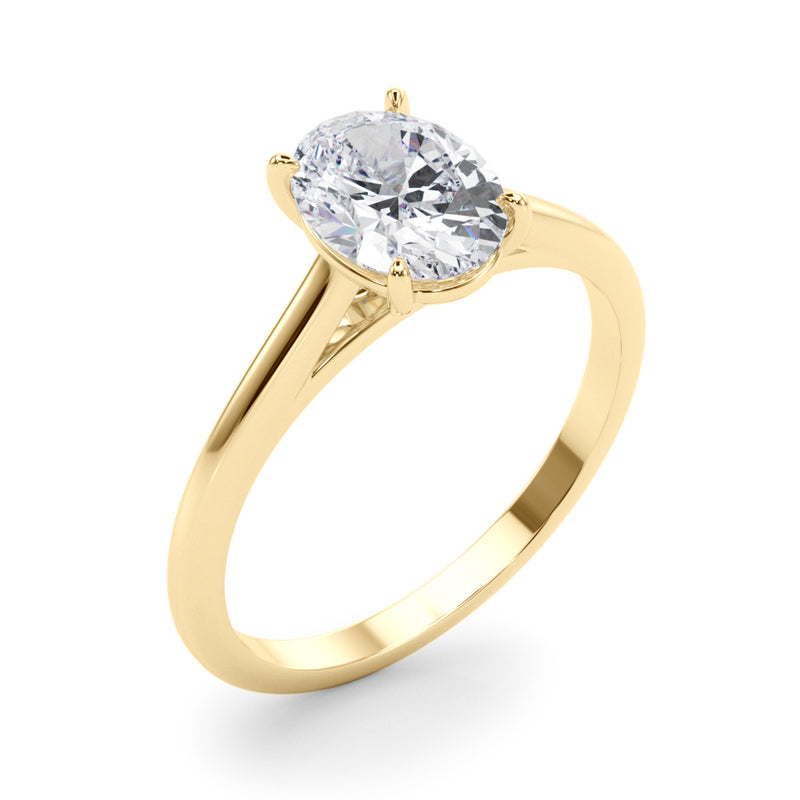 2.00ct Oval Shaped 4-Prong Solitaire Trellis Diamond Engagement Ring Setting In 14k Gold - simonbjewels.co
