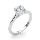 1.50 ct tw Cushion cut Diamond Solitaire Engagement Ring Setting In 14k White Gold - simonbjewels.co