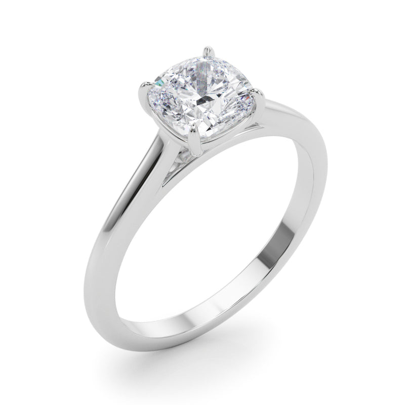 1.50 ct tw Cushion cut Diamond Solitaire Engagement Ring Setting In 14k White Gold - simonbjewels.co