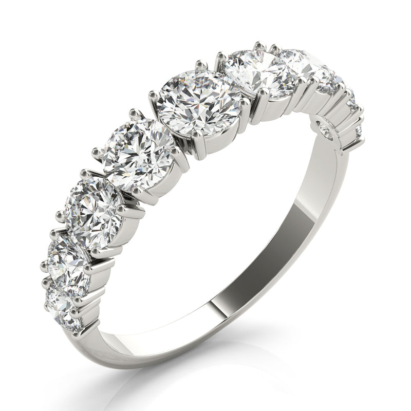 1 3/4 ctw Round Diamond Graduated Wedding Band Anniversary Ring 14k White Gold - simonbjewels.co