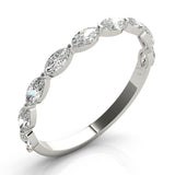 0.90ct Marquise-cut Diamond Wedding Band Anniversary Ring Set In 14k White Gold - simonbjewels.co