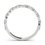 0.90ct Marquise-cut Diamond Wedding Band Anniversary Ring Set In 14k White Gold - simonbjewels.co