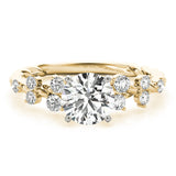 1.00 ct tw Round cut Diamond Scatter Twist Engagement Ring Setting (1/3 ct tw) In 18k White Gold - simonbjewels.co
