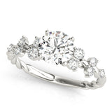 1.00 ct tw Round cut Diamond Scatter Twist Engagement Ring Setting (1/3 ct tw) In 18k White Gold - simonbjewels.co