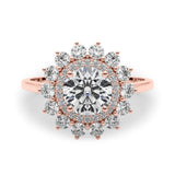 1 carat Round cut Diamond Halo Engagement Ring Setting (5/8 ct tw) In 18k White Gold - simonbjewels.co