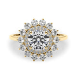 1 carat Round cut Diamond Halo Engagement Ring Setting (5/8 ct tw) In 18k White Gold - simonbjewels.co