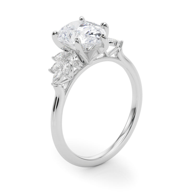 1.35 ct tw Pear Shaped Diamond Solitaire  Engagement Ring Setting (1/3 ct tw) In 18k White Gold - simonbjewels.co