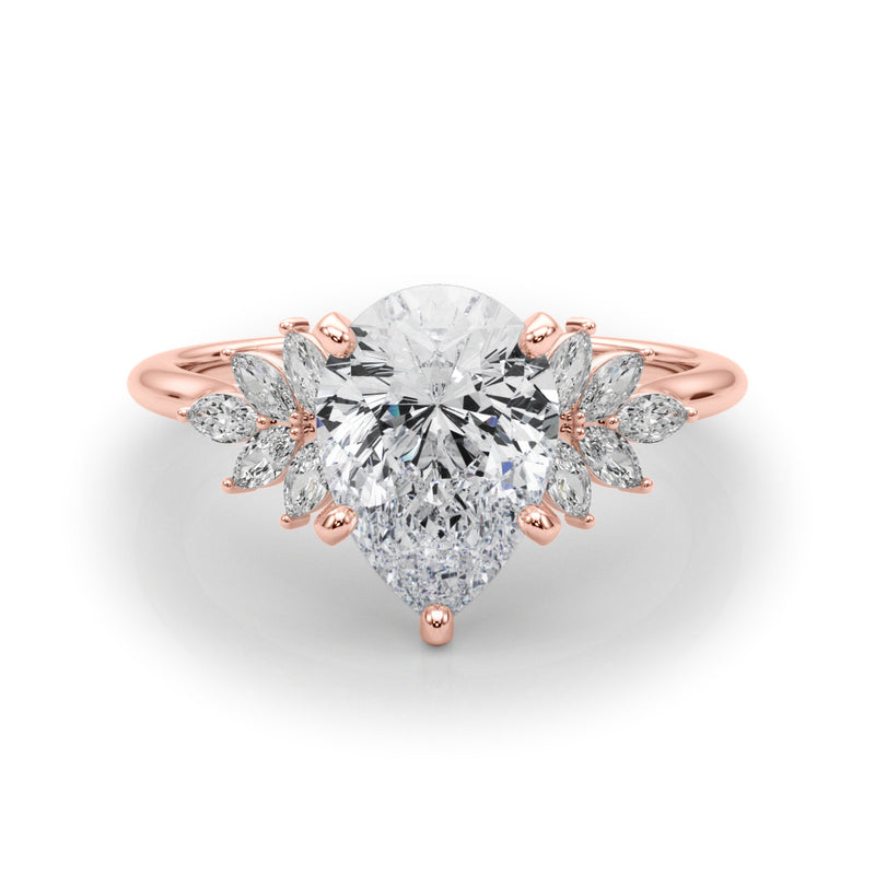 1.35 ct tw Pear Shaped Diamond Solitaire  Engagement Ring Setting (1/3 ct tw) In 18k White Gold - simonbjewels.co