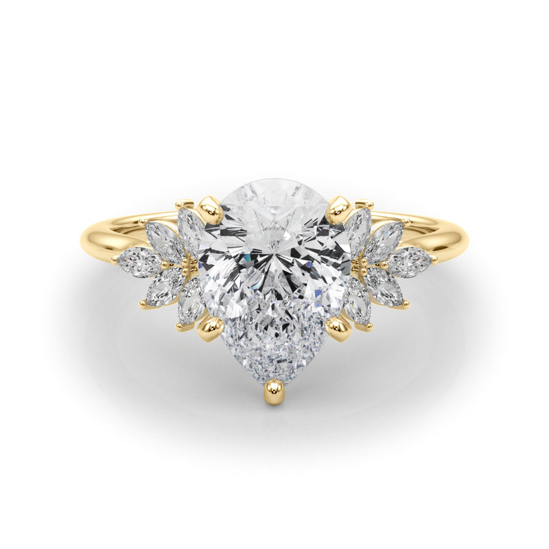 1.35 ct tw Pear Shaped Diamond Solitaire  Engagement Ring Setting (1/3 ct tw) In 18k White Gold - simonbjewels.co