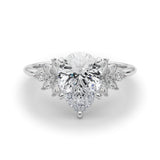 1.35 ct tw Pear Shaped Diamond Solitaire  Engagement Ring Setting (1/3 ct tw) In 18k White Gold - simonbjewels.co