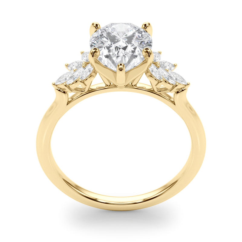 1.35 ct tw Pear Shaped Diamond Solitaire  Engagement Ring Setting (1/3 ct tw) In 18k White Gold - simonbjewels.co