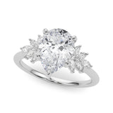 1.35 ct tw Pear Shaped Diamond Solitaire  Engagement Ring Setting (1/3 ct tw) In 18k White Gold - simonbjewels.co