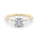 1.35ct Round cut Alternating Round Diamond Engagement Ring Setting (0.50ctw) In 14k Gold - simonbjewels.co
