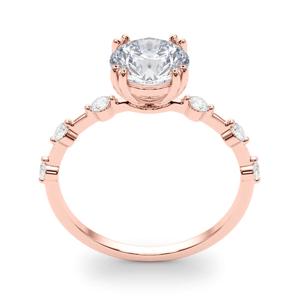 1.35ct Round cut Alternating Round Diamond Engagement Ring Setting (0.50ctw) In 14k Gold - simonbjewels.co