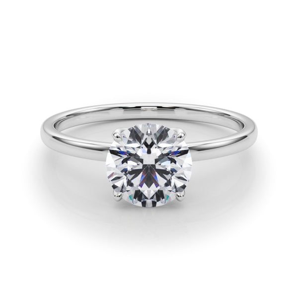 1 1/4 ct tw Round cut Diamond Solitaire 4-Prong Engagement Ring Setting In 18k White Gold - simonbjewels.co