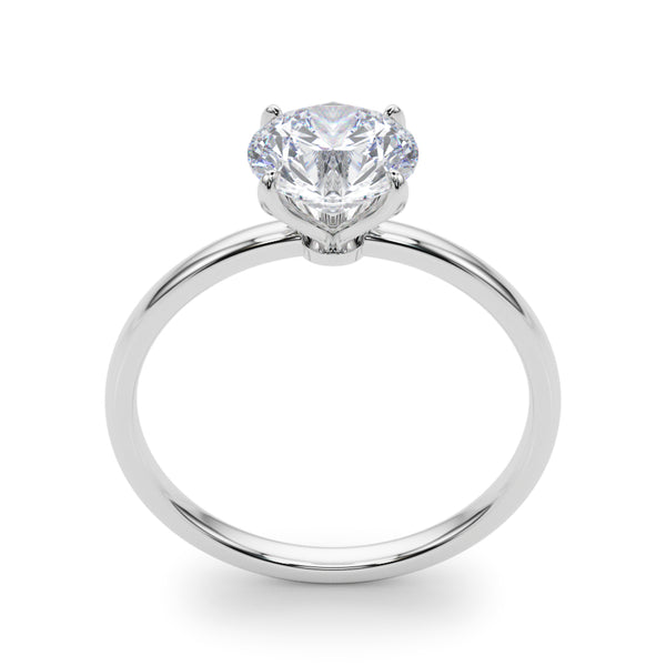 1 1/4 ct tw Round cut Diamond Solitaire 4-Prong Engagement Ring Setting In 18k White Gold - simonbjewels.co