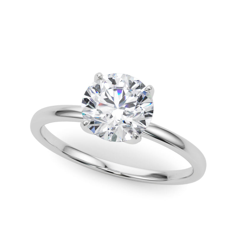 1 1/4 ct tw Round cut Diamond Solitaire 4-Prong Engagement Ring Setting In 18k White Gold - simonbjewels.co