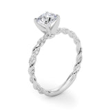 1.00 ct tw Round cut Diamond Twist Engagement Ring Setting (5/8 ct tw) In 18k White Gold - simonbjewels.co