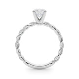 1.00 ct tw Round cut Diamond Twist Engagement Ring Setting (5/8 ct tw) In 18k White Gold - simonbjewels.co