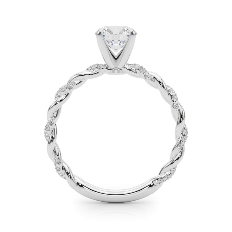 1.00 ct tw Round cut Diamond Twist Engagement Ring Setting (5/8 ct tw) In 18k White Gold - simonbjewels.co