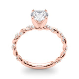 1.00 ct tw Round cut Diamond Twist Engagement Ring Setting (5/8 ct tw) In 18k White Gold - simonbjewels.co