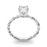 1.00 ct tw Round cut Diamond Twist Engagement Ring Setting (5/8 ct tw) In 18k White Gold - simonbjewels.co