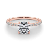 1.25ct Round-cut Petite Micropavé Hidden Halo Diamond Engagement Ring Setting (0.25ctw) In 14k Gold - simonbjewels.co