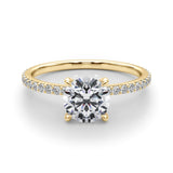 1.25ct Round-cut Petite Micropavé Hidden Halo Diamond Engagement Ring Setting (0.25ctw) In 14k Gold - simonbjewels.co