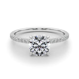 1.25ct Round-cut Petite Micropavé Hidden Halo Diamond Engagement Ring Setting (0.25ctw) In 14k Gold - simonbjewels.co