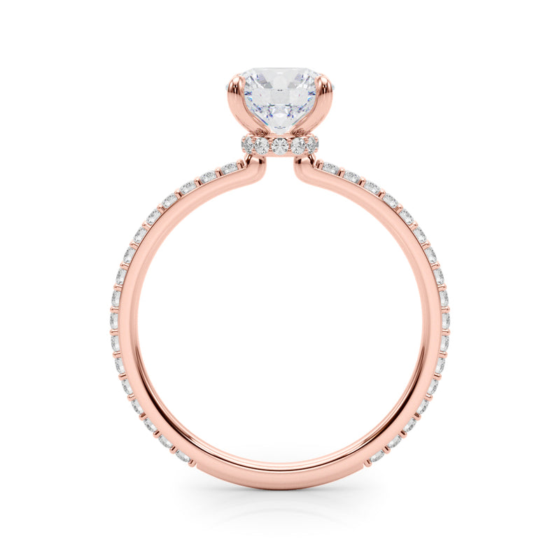 1.25ct Round-cut Petite Micropavé Hidden Halo Diamond Engagement Ring Setting (0.25ctw) In 14k Gold - simonbjewels.co